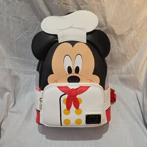 Disney Mickey Mouse Chef Backpack in Black, White, and Red